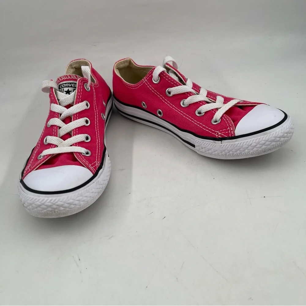Converse Girls Chuck Taylor AS -SZ 2Y- Pink Canvas Low Top Lace-up Sneaker Shoes